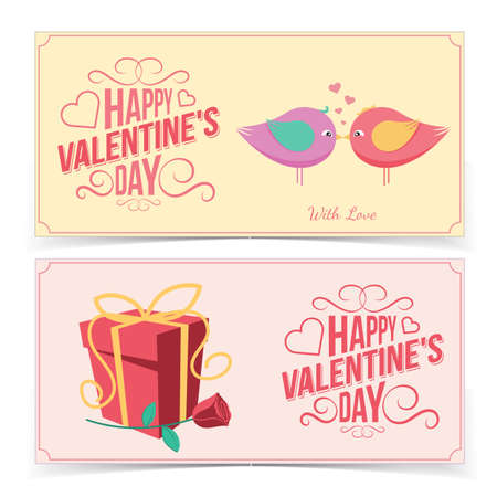 Saint Valentines Day banners.のイラスト素材
