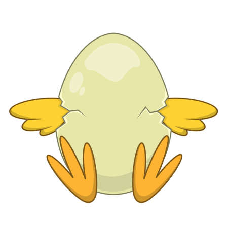 Chicken in egg. Cheerful cute character.のイラスト素材