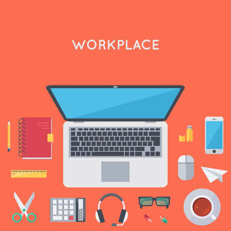 Contemporary workplace background.のイラスト素材