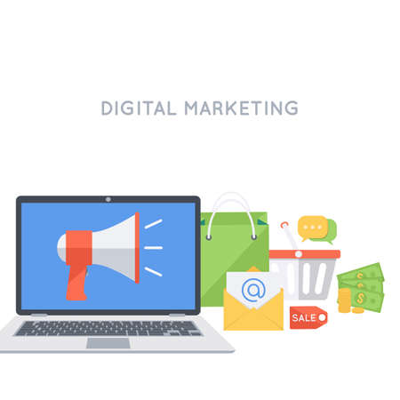 Digital marketing background.のイラスト素材