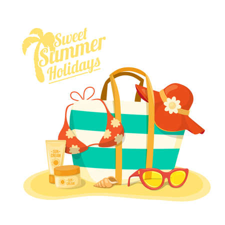 Sea sand shore and beach supplies.のイラスト素材