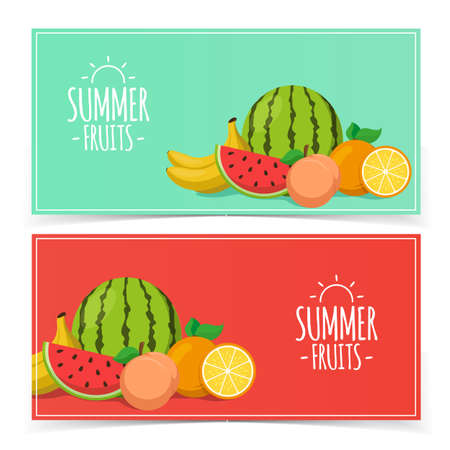 Tropical exotic fruits.のイラスト素材