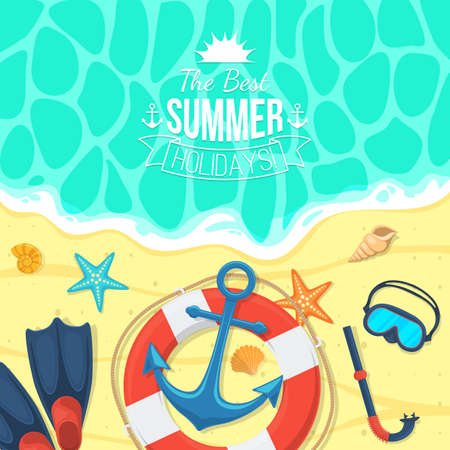 Summer tropic vacation background design.のイラスト素材
