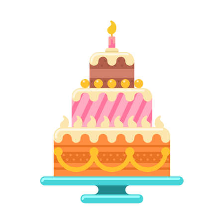 Colorful holiday dessert. Vector element isolated on white.のイラスト素材