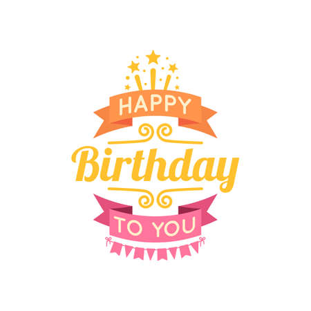 Holiday text and decorations. Vector element isolated on white.のイラスト素材