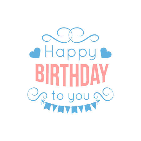 Holiday text and decorations. Vector element isolated on white.のイラスト素材