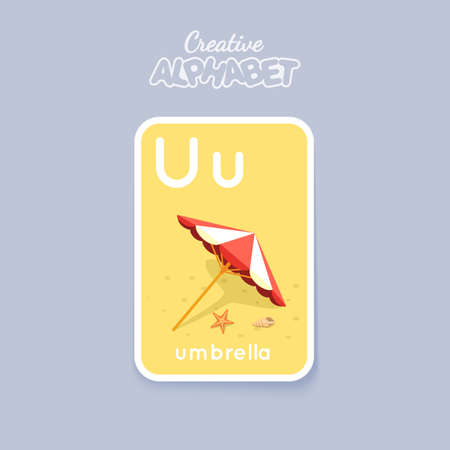 Alphabet card for children. Colorful illustration.のイラスト素材