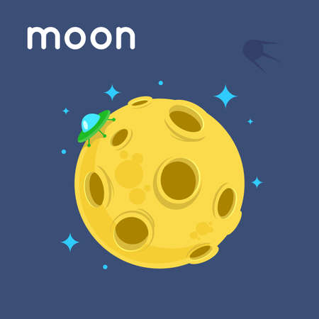 Moon and wordのイラスト素材