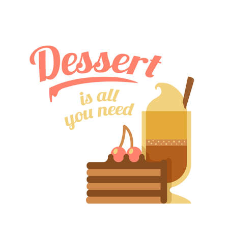 Simple vector background with drink and text.のイラスト素材