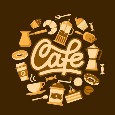 Vector background for cafe or coffee house.のイラスト素材