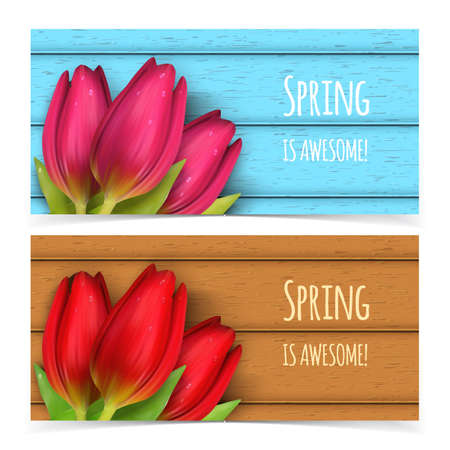 Bright spring banners design. resizable illustration.のイラスト素材