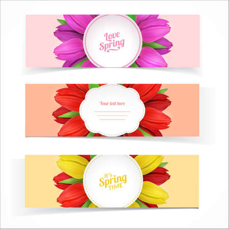 Bright spring banners design. resizable illustration.のイラスト素材