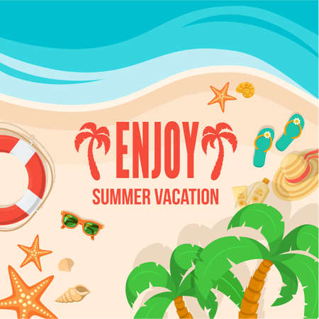 Vacation travel background. Easy to edit design template.のイラスト素材