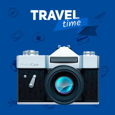 Vacation travel background. Easy to edit design template.のイラスト素材