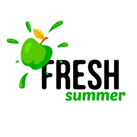 Fresh summer product sale template. Vector fruit and text.のイラスト素材
