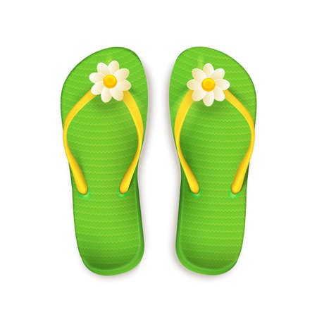 Simple vector illustration of isolated summer slippers.のイラスト素材