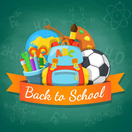 Bright background for education topic. Vector composition.のイラスト素材