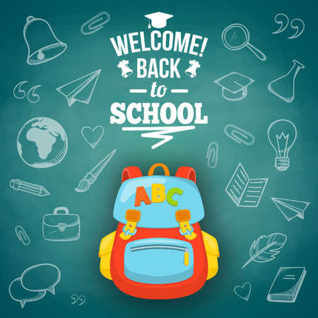 Bright background for education topic. Vector composition.のイラスト素材