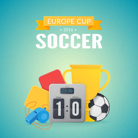 Football equipment and text. Vector illustration easy to edit.のイラスト素材