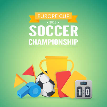 Football equipment and text. Vector illustration easy to edit.のイラスト素材