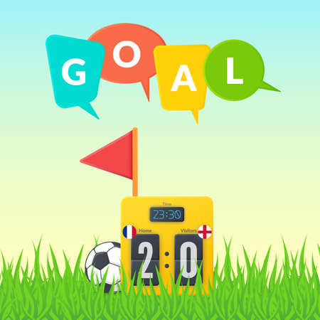 Football equipment and text. Vector illustration easy to edit.のイラスト素材