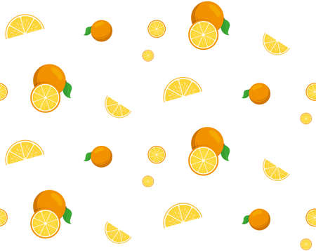 Seamless pattern of bright colored fruits. Vector illustration.のイラスト素材