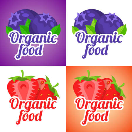 Fresh summer product sale template. Vector berry and text.のイラスト素材