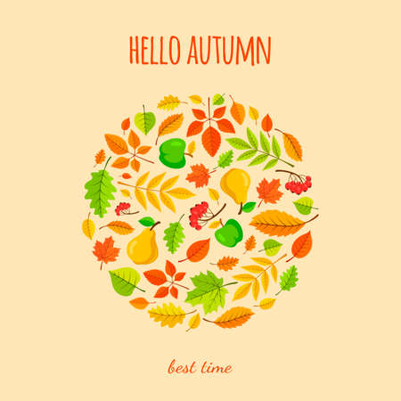 Autumn welcoming background. Vector illustration easy to edit.のイラスト素材