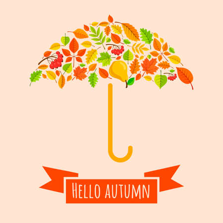 Autumn welcoming background. Vector illustration easy to edit.のイラスト素材