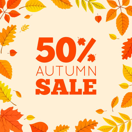 Fall season background. Vector illustration easy to edit.