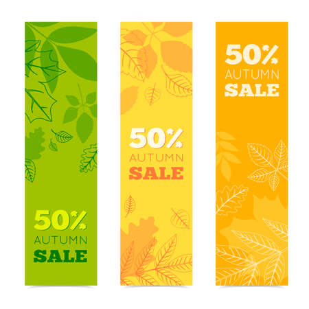 Autumn simple banners. Vector illustration easy to edit.のイラスト素材