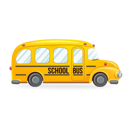 School transport isolated on white. Vector illustration easy to edit.