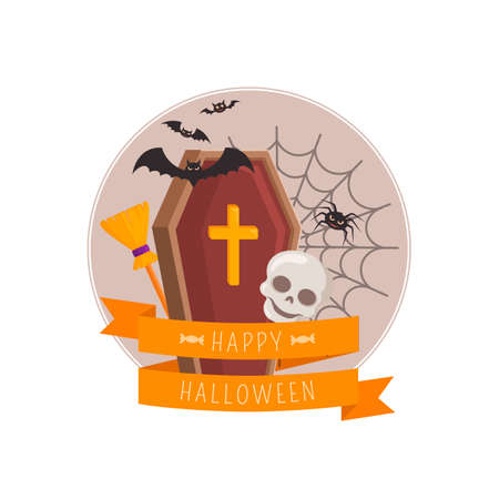 Halloween party badge design.のイラスト素材