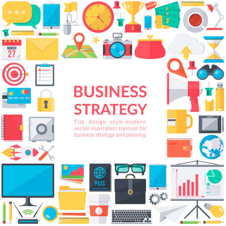 Business strategy background. Modern flat design template.のイラスト素材