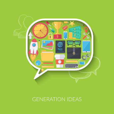 Idea generation process. Modern flat design template.のイラスト素材