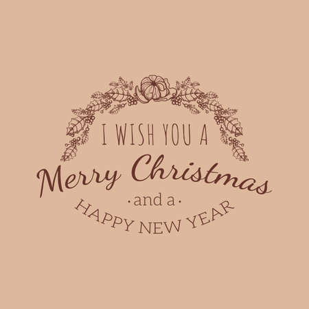 Christmas and New year card template. Vector vintage background.のイラスト素材