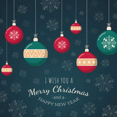 Holiday card template. Retro style for Christmas and New Year design.のイラスト素材