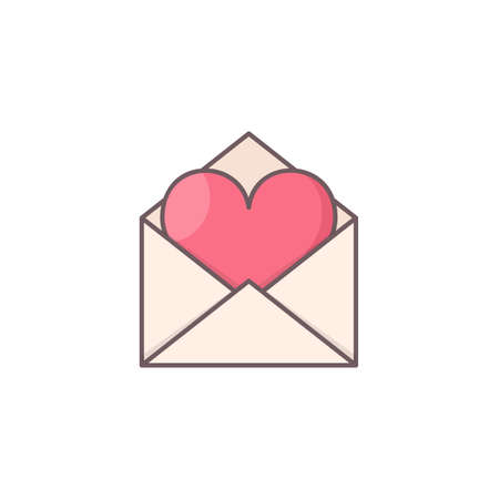 Envelope with heart inside.のイラスト素材