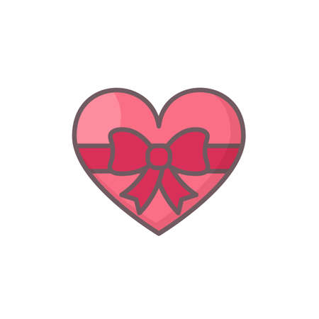 Heart with ribbon bow.のイラスト素材