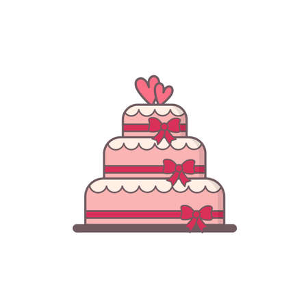 Decorated wedding cake.のイラスト素材