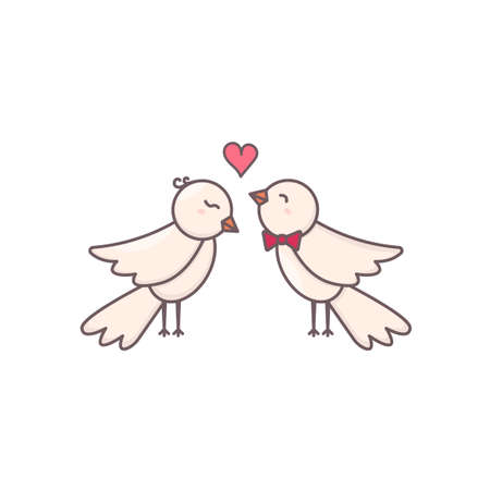 Sweet birds couple.のイラスト素材