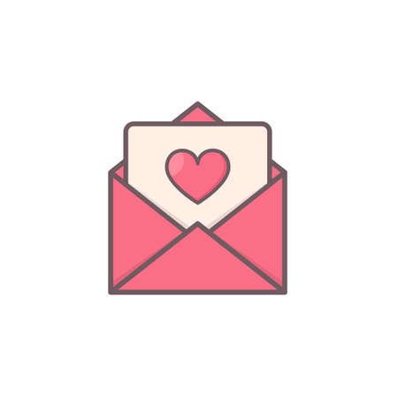 Envelope with heart inside.のイラスト素材