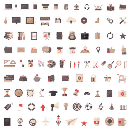 Flat icons set.のイラスト素材