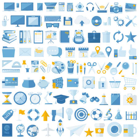 Flat icons set.のイラスト素材