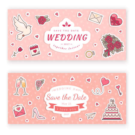 Wedding card template.のイラスト素材