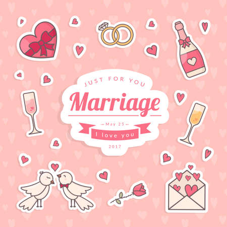 Wedding card template.のイラスト素材