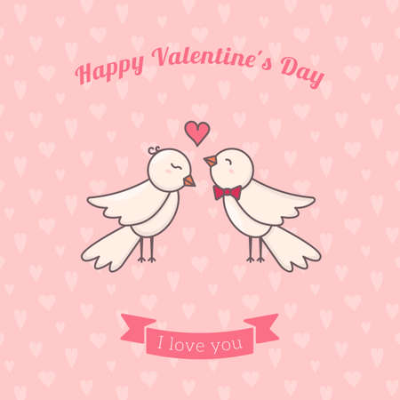 Sweet birds couple.のイラスト素材