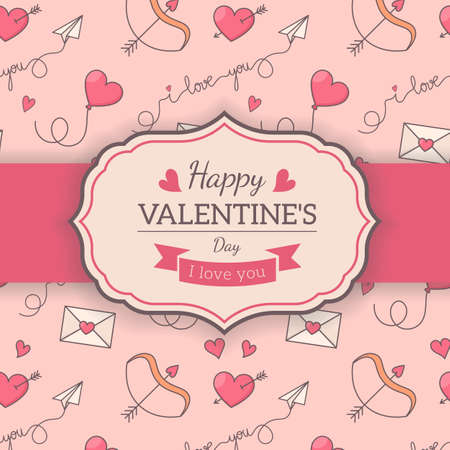 St. Valentines card template.のイラスト素材