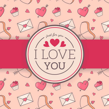 St. Valentines card template.のイラスト素材