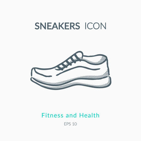 Sneakers icon isolated on white.のイラスト素材